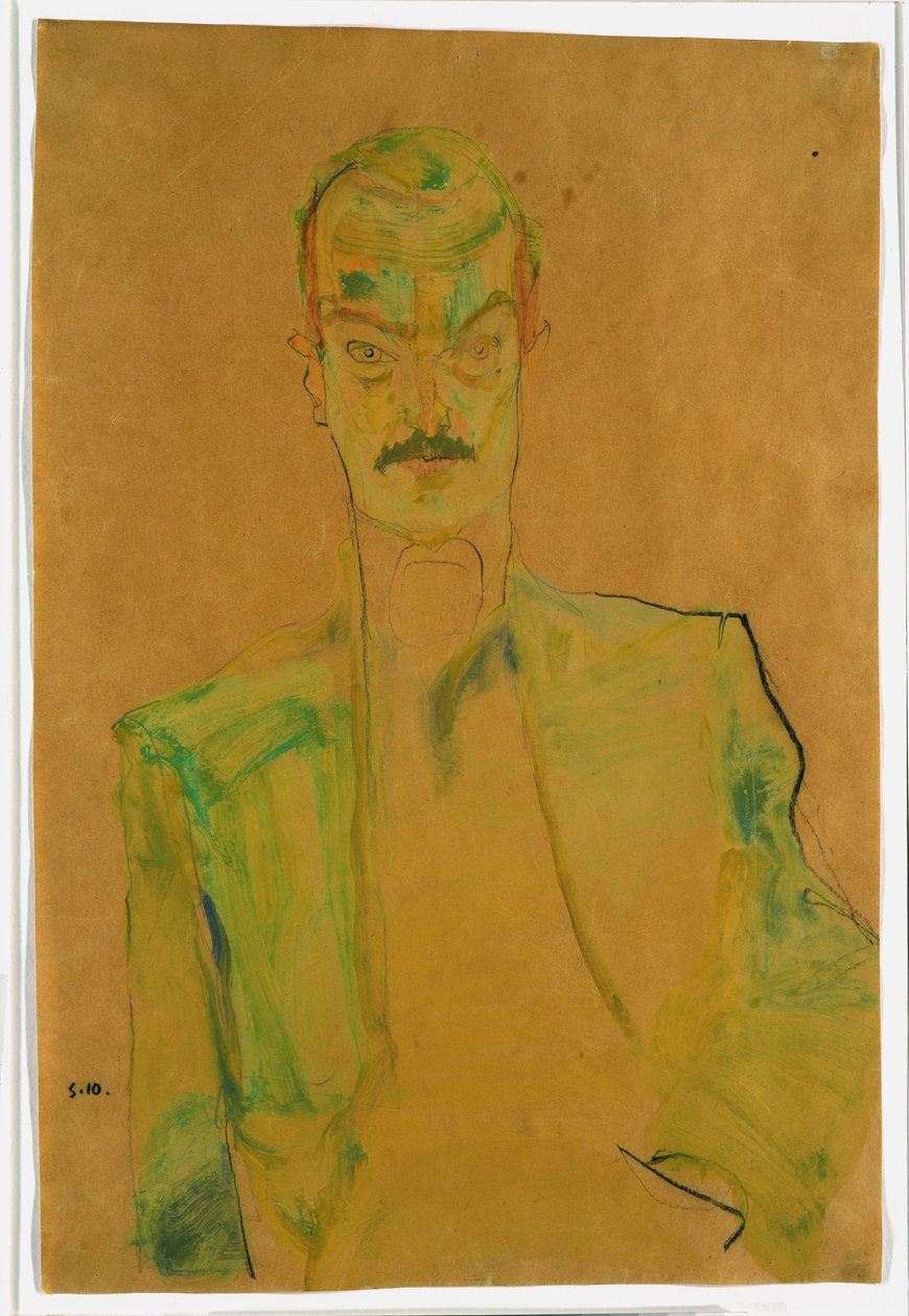Alaston värillinen kangas, 1911 (wc ja lyijykynä guassilla paperilla) tekijältä Egon Schiele