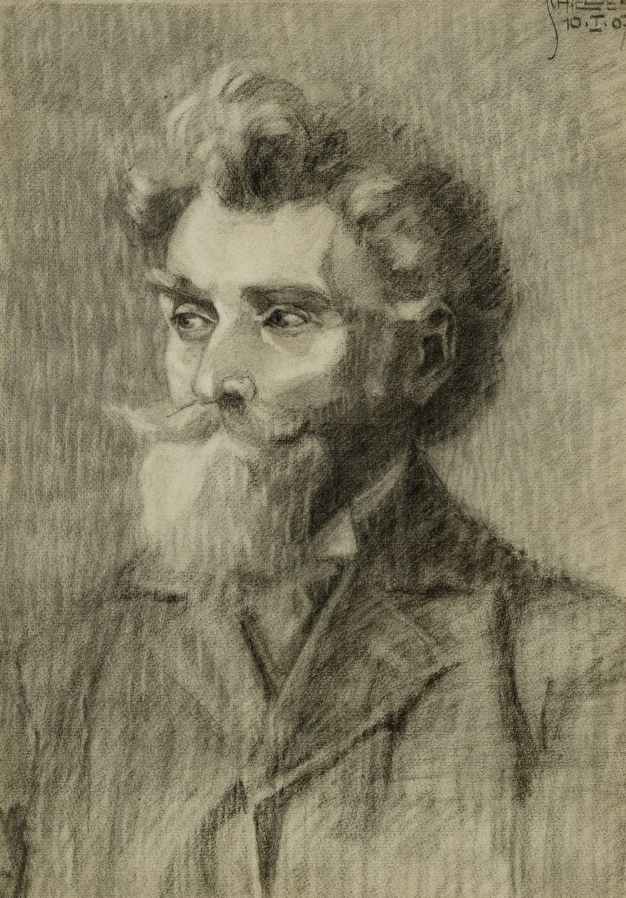 Miehen muotokuva; Mannerportrait, 1907 tekijältä Egon Schiele