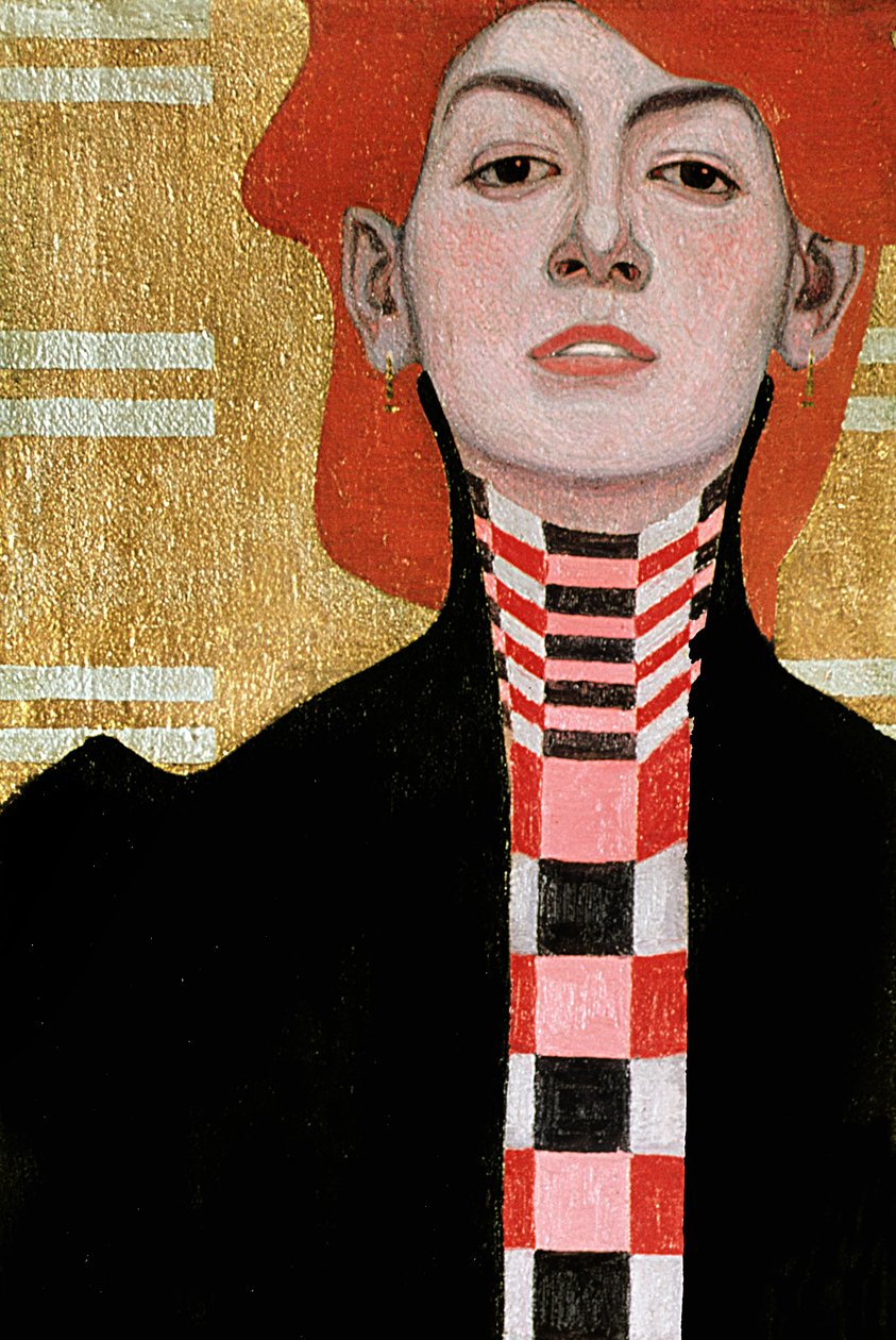Naisen muotokuva, 1909 (öljy) (282394:n yksityiskohta) tekijältä Egon Schiele