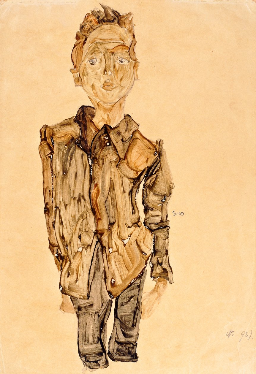 Nuoren muotokuva, 1910 tekijältä Egon Schiele