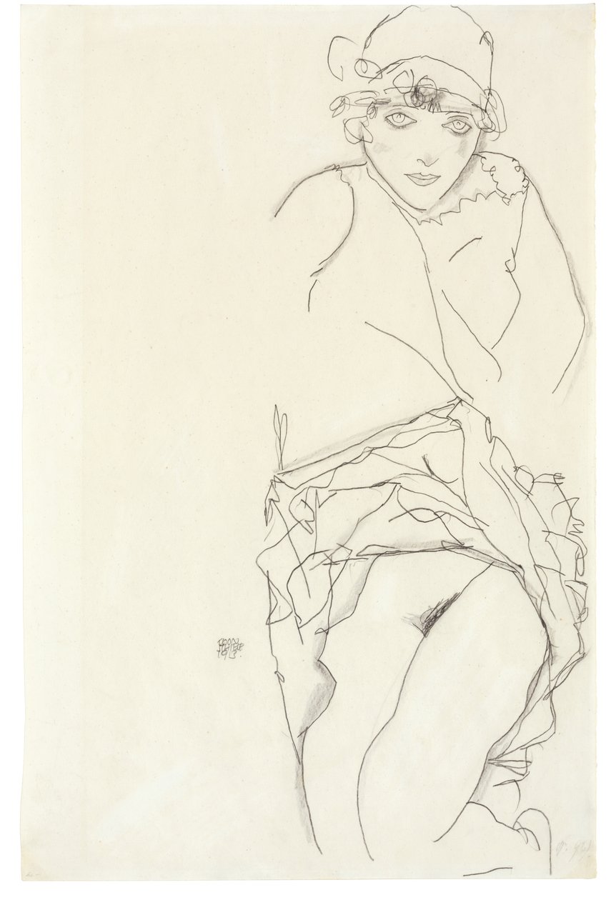 Naisen muotokuva, 1913 tekijältä Egon Schiele