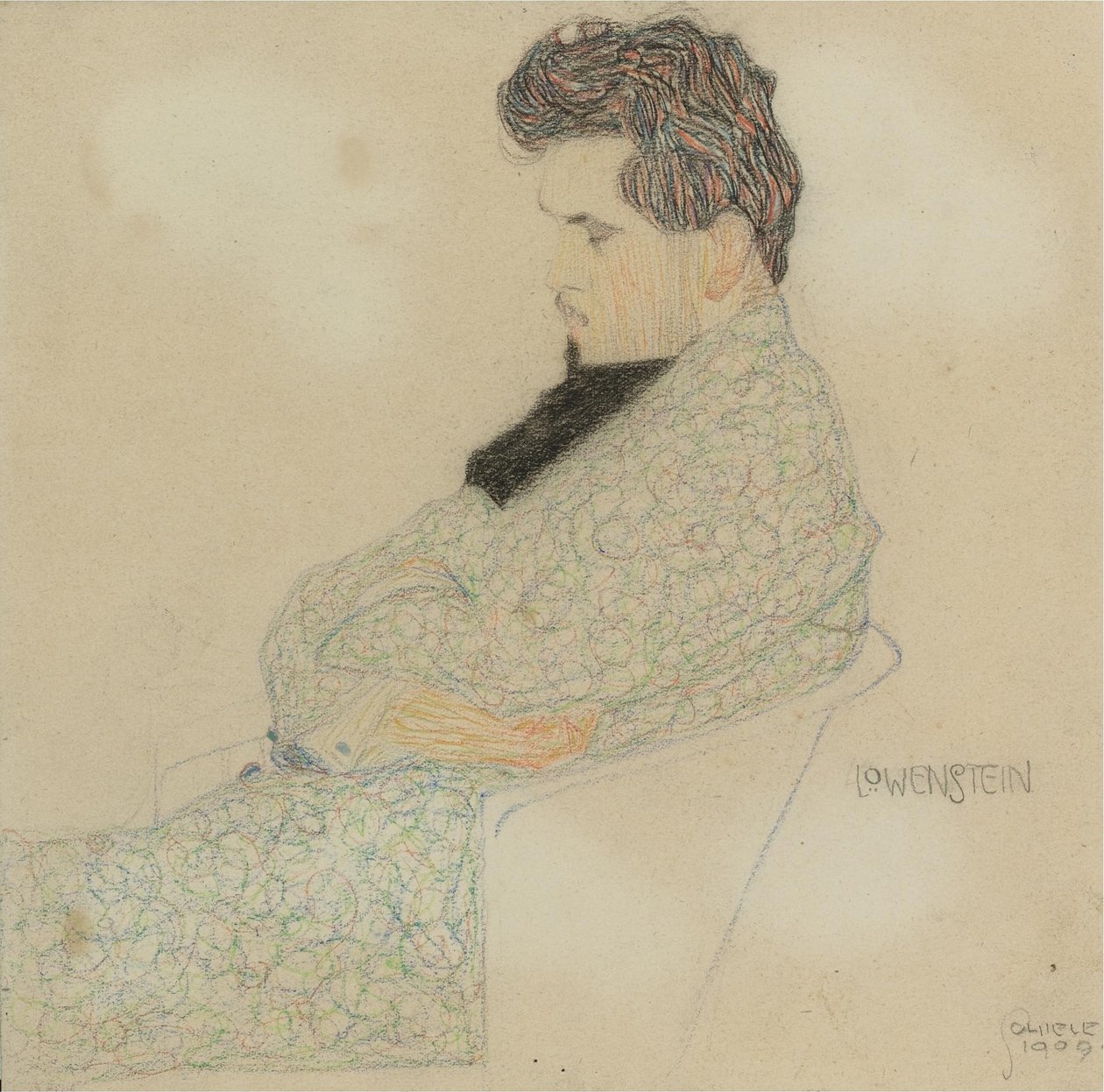 Muotokuva säveltäjä Arthur Löwensteinista, 1909 tekijältä Egon Schiele
