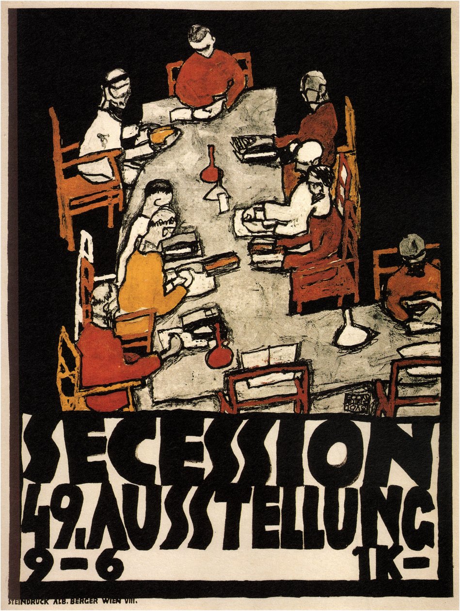 Wienin Secession 49. -näyttelyn juliste, 1918 tekijältä Egon Schiele