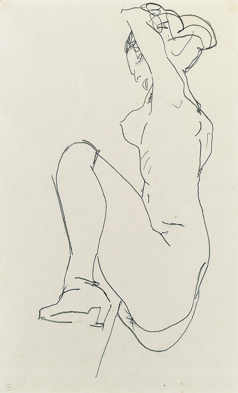 Makaava nainen, 1913 tekijältä Egon Schiele