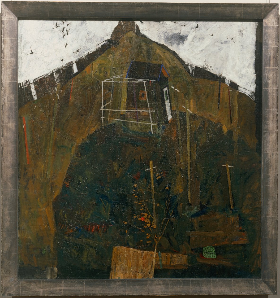 Rabenlandschaft, - Maisema korppien kanssa ... (öljy kankaalle) tekijältä Egon Schiele