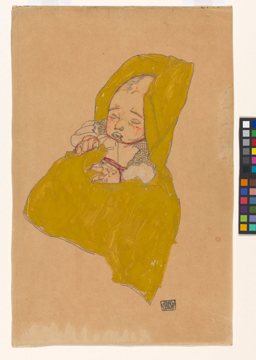 Säugling im Wickelpolster tekijältä Egon Schiele