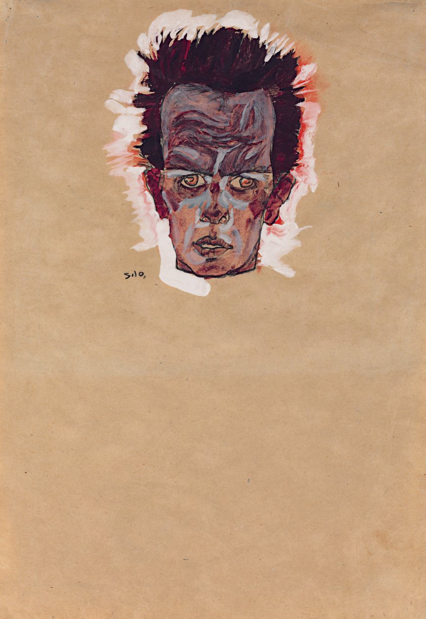 Omakuva, Pää; Omakuva, pää, 1910 tekijältä Egon Schiele