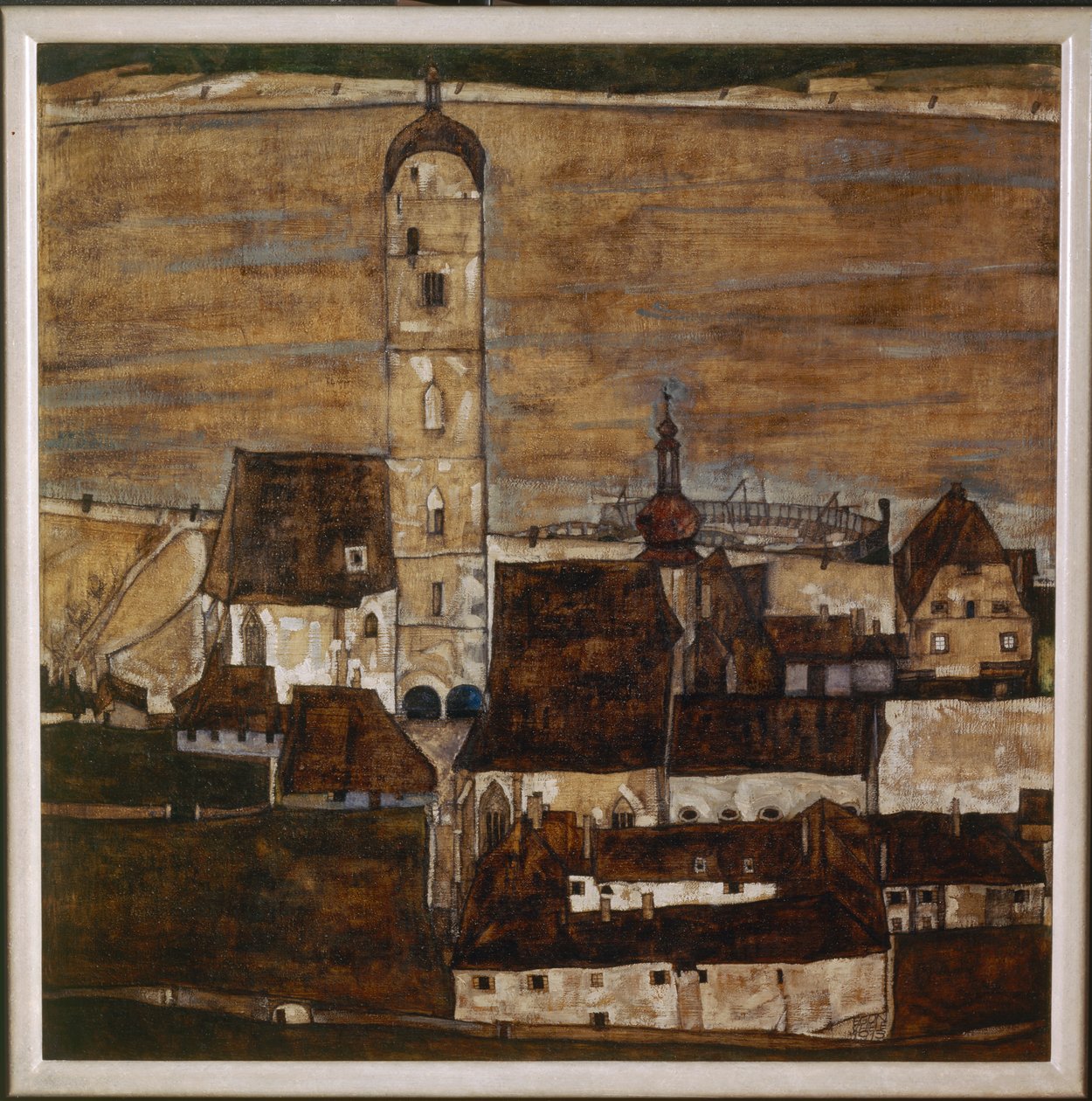 Stadt Stein II (maalaus kankaalle) tekijältä Egon Schiele