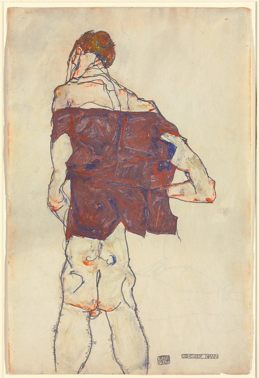 Seisova mies tekijältä Egon Schiele