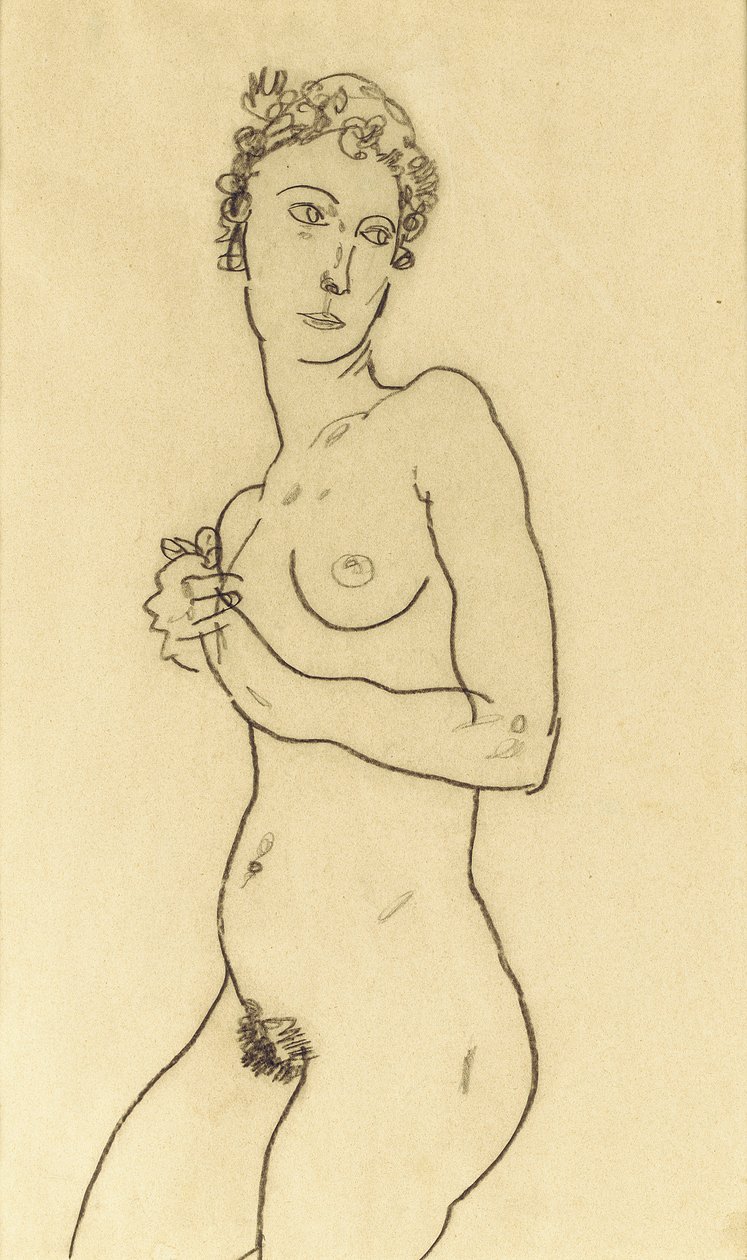 Seisova alaston, 1918 tekijältä Egon Schiele