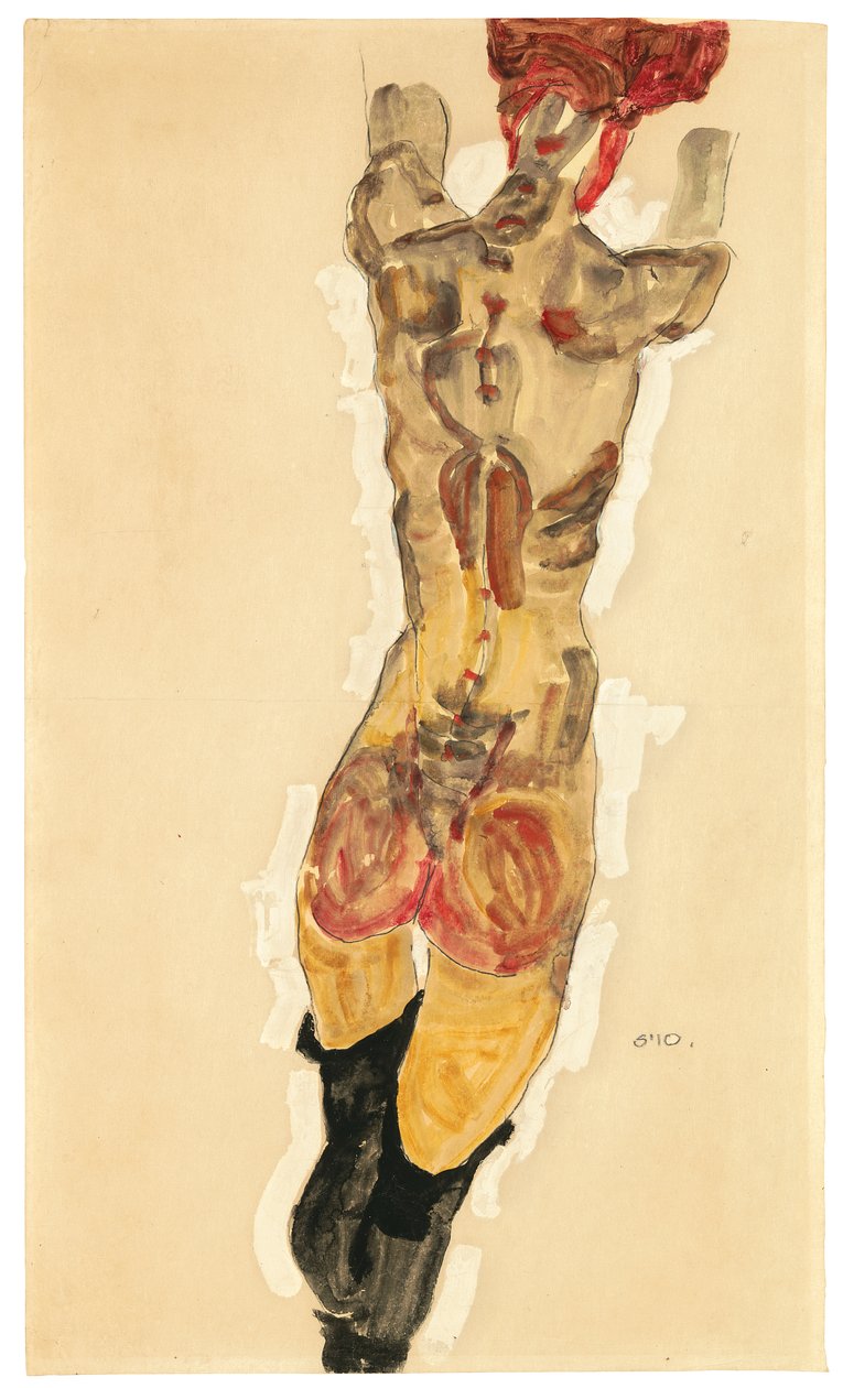 Seisomassa alasti, 1910 tekijältä Egon Schiele