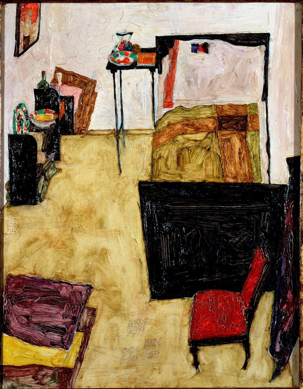 Taiteilijan huone Neulengbachissa. Egon Schielen maalaus tekijältä Egon Schiele