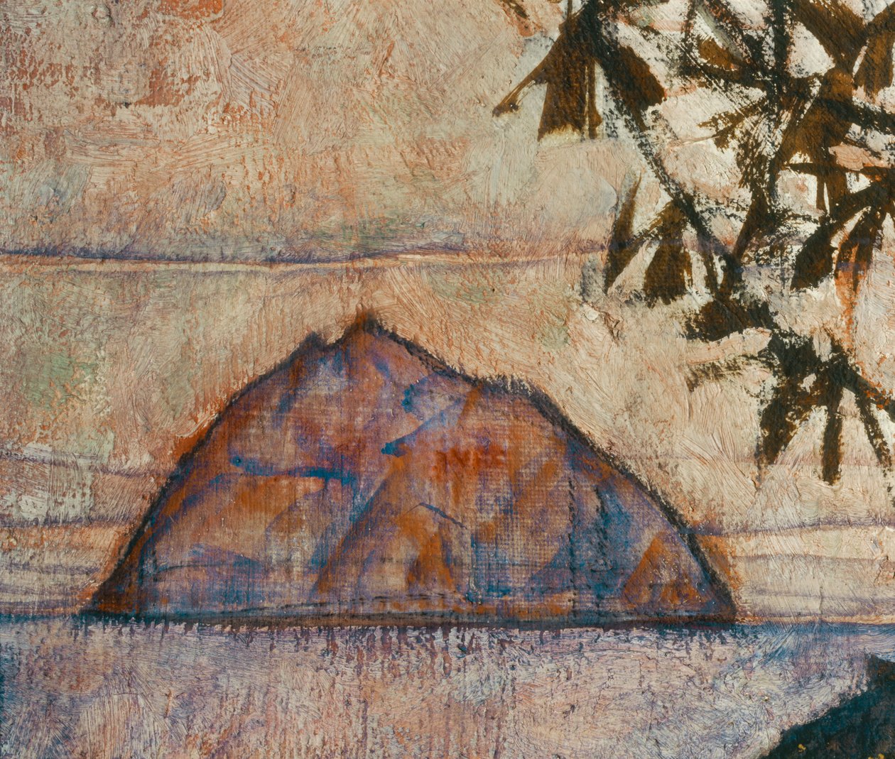 Versinkende Sonne (öljy kankaalle) tekijältä Egon Schiele