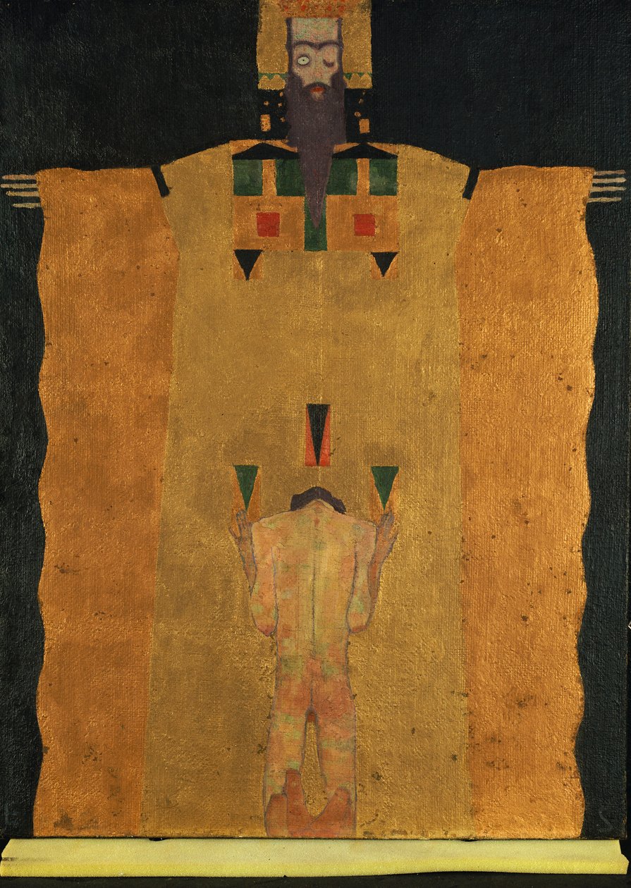 Vor Gott Vater Knees Der Jungling, 1908 tekijältä Egon Schiele