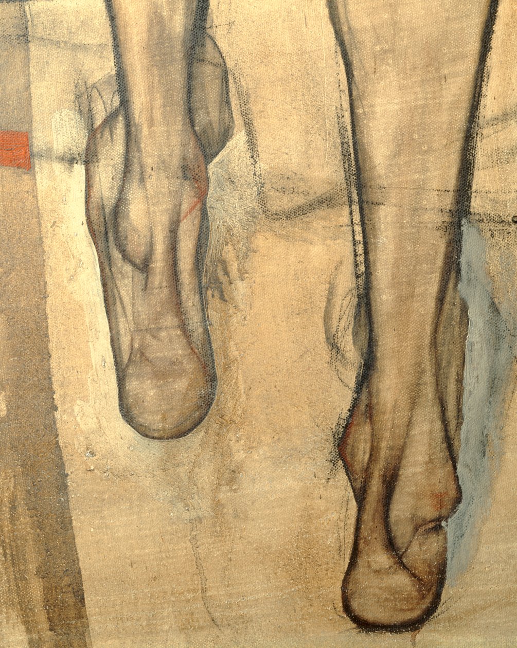 Naisen alastonkuva olkahuivin kanssa, katkelma ... (maalaus kankaalle) tekijältä Egon Schiele