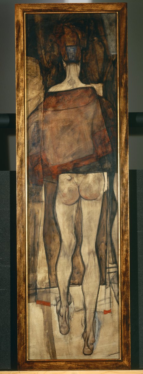 Nainen alasti huivin kanssa, fragmentti, Nainen alasti huivin kanssa, fragmentti1913 ... (öljy kankaalle) tekijältä Egon Schiele