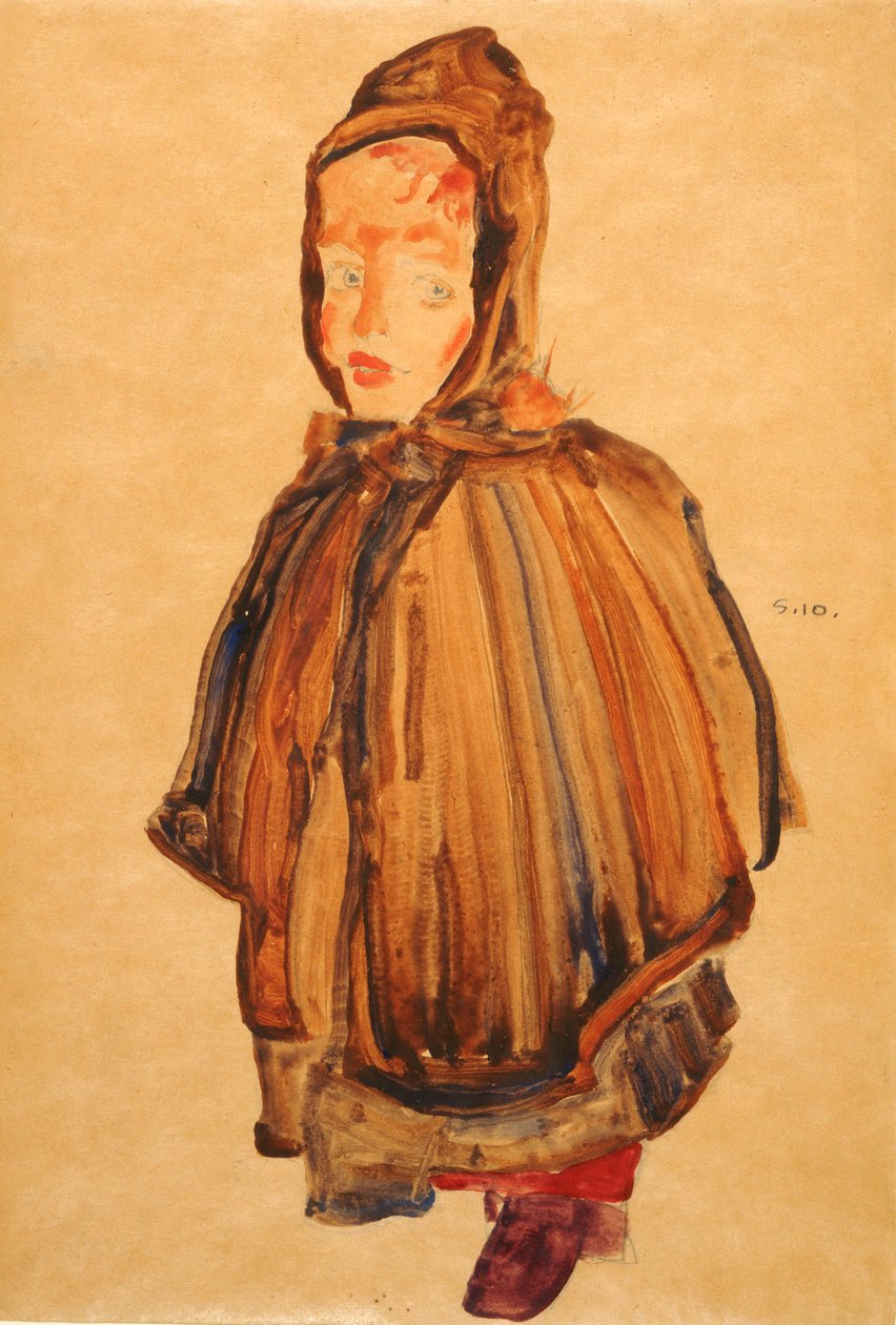 Nainen konepellin kanssa tekijältä Egon Schiele