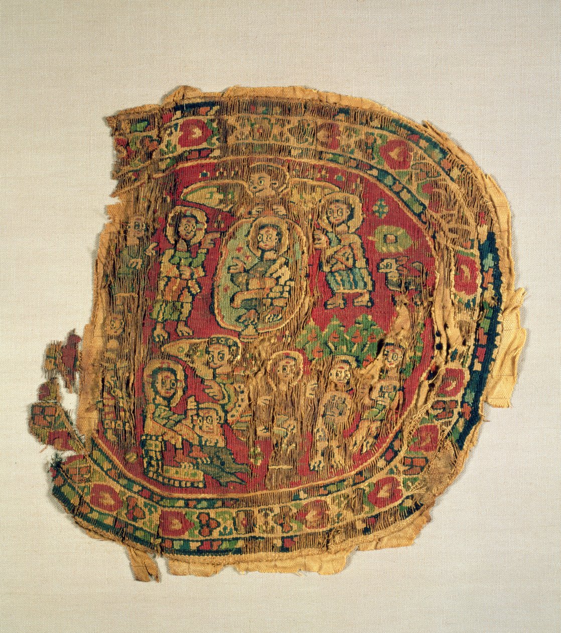 Pyhimyshahmoja kuvaava matto, egyptiläinen, koptikausi, 4.-1100-luku, (tekstiili) tekijältä Egyptian