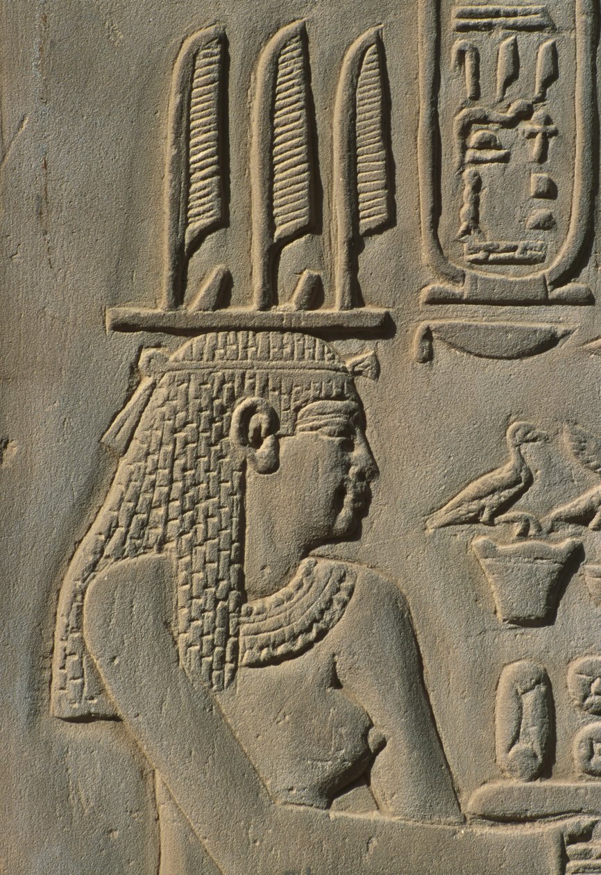 Yksityiskohta helpotuksesta, naisen kivestä tekijältä Egyptian