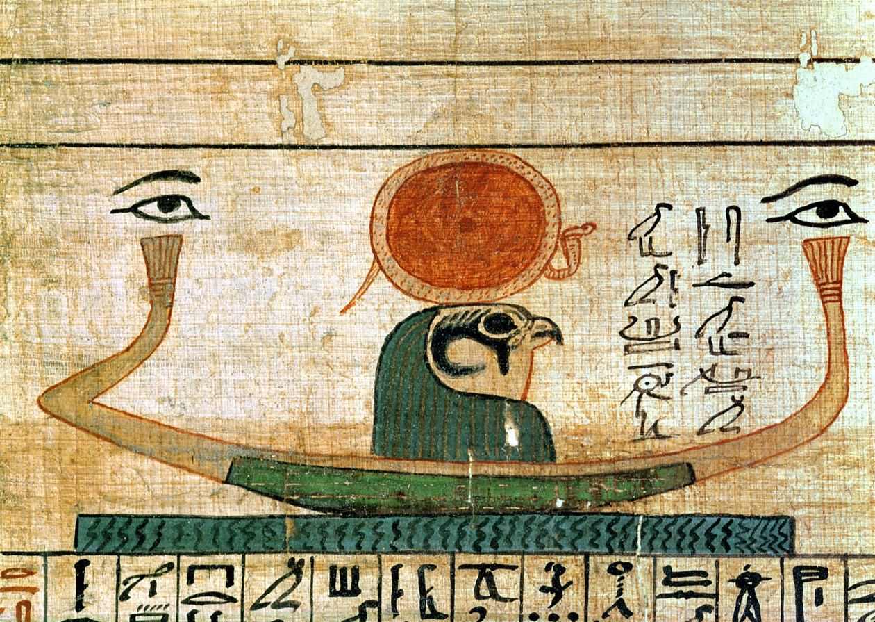 Egyptiläinen hautauspapyrus, joka kuvaa Re-Herakhtyn parkkia tekijältä Egyptian
