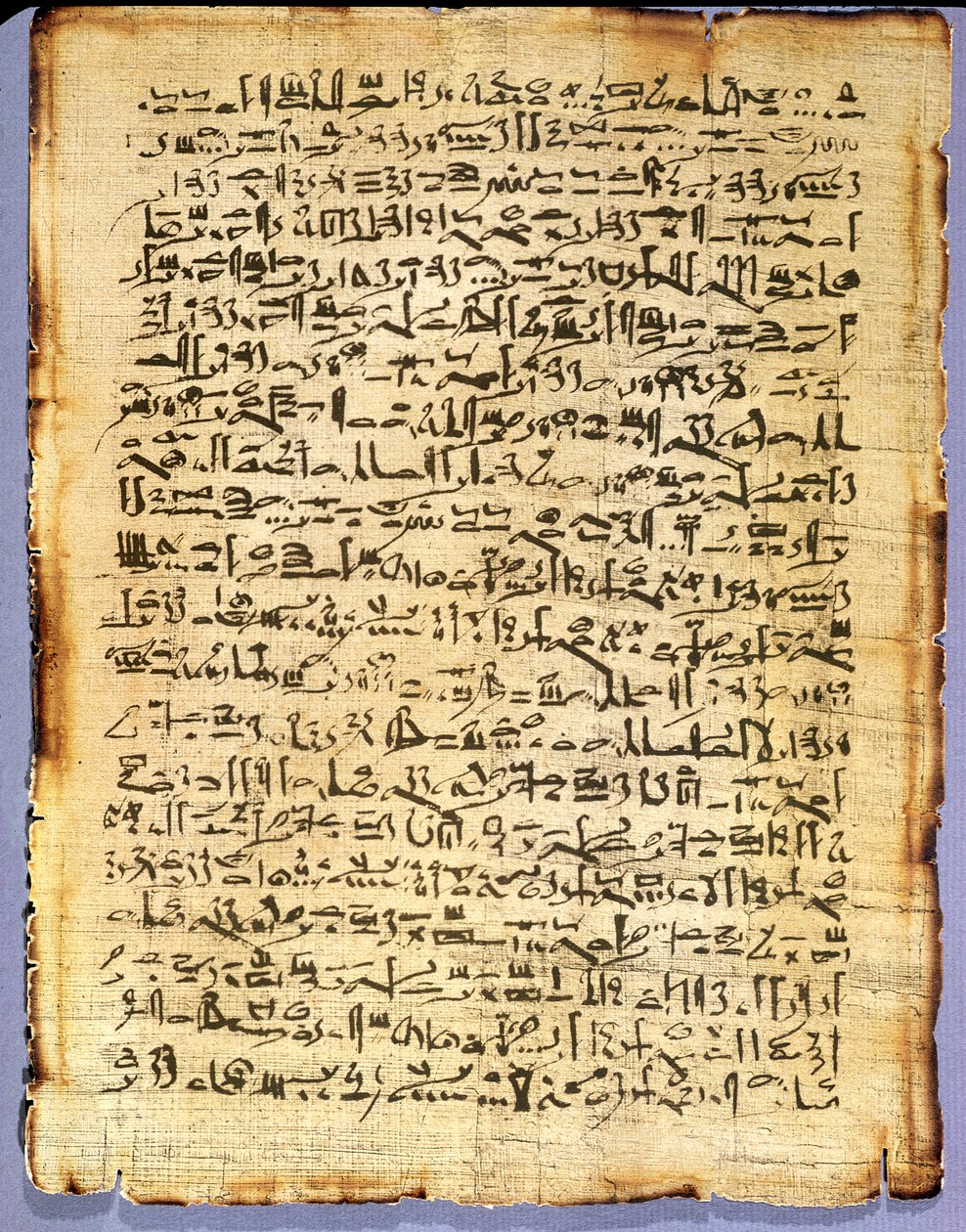 Faksikopio Edwin Smith Medical Papyruksesta, alkuperäinen vuodelta n. 1600-1500 eKr. (papyrus) tekijältä Egyptian