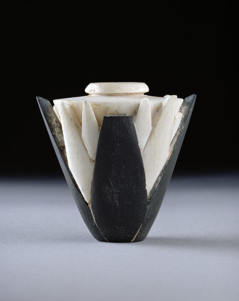 Lotus jar, varhainen dynastian aika (n. 2950-2575) (travertiini, argilliitti ja kipsi) tekijältä Egyptian