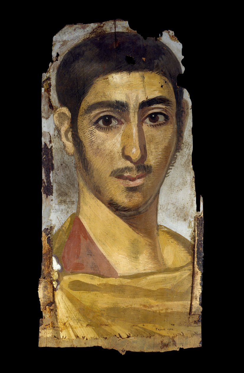 Muumiomuotokuva nuoresta miehestä, luultavasti 2.-3. vuosisadalta (enkaustoitu puuhun) tekijältä Egyptian