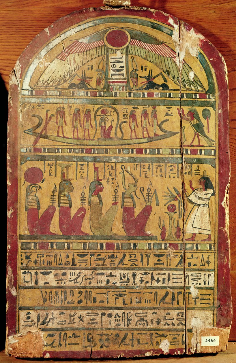 Stele, n. 664-332 eKr. (maalattu puu) tekijältä Egyptian