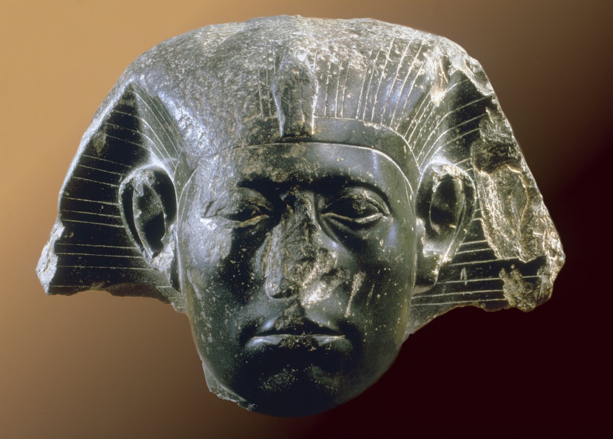 Sesostris III:n (1878-43 eKr.) muotokuva sfinksistä, Keski-Britannia, n. 1850 eKr. (dioriitti) tekijältä Egyptian 12th Dynasty