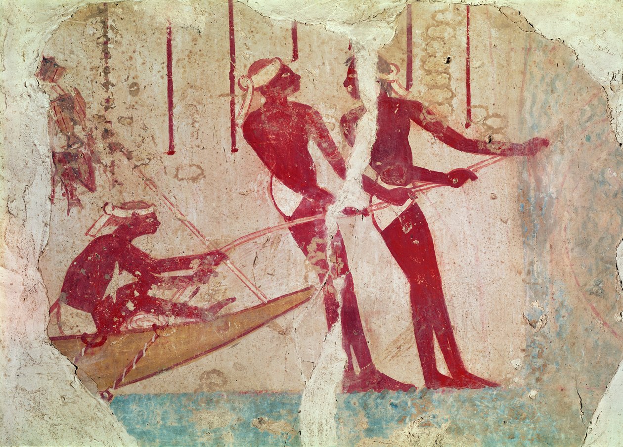 Paluu Fishingin seinämaalauksesta tekijältä Egyptian 18th Dynasty