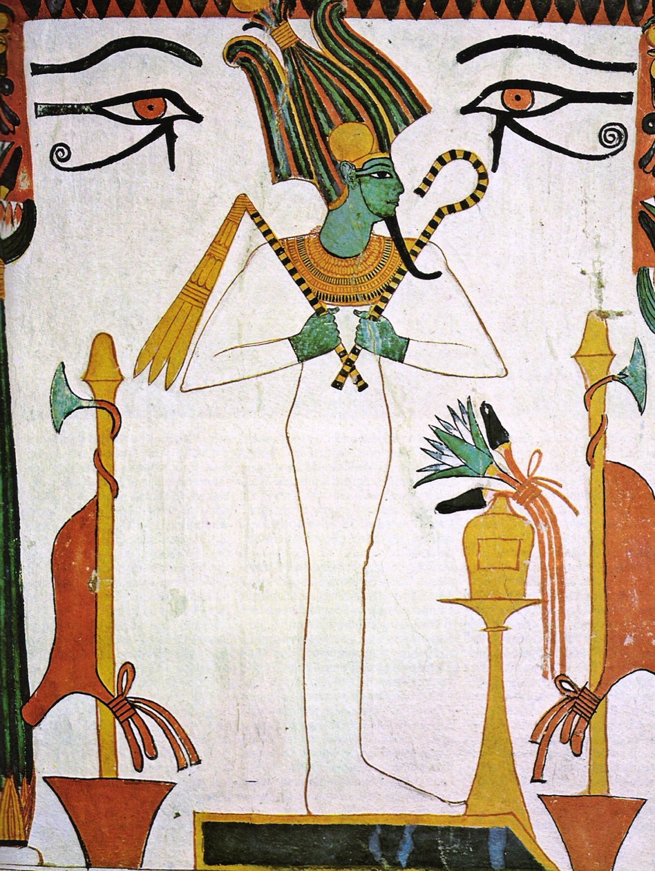 Osiris Sennedjemin haudasta, n. 1290 eKr. seinämaalaus tekijältä Egyptian 19th Dynasty