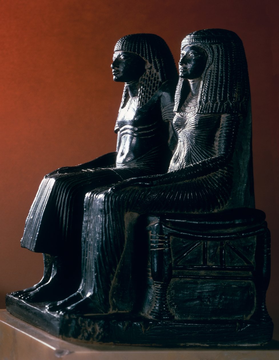 Seigneurial pariskunta juhlavaatteissa, New Kingdom tekijältä Egyptian 19th Dynasty