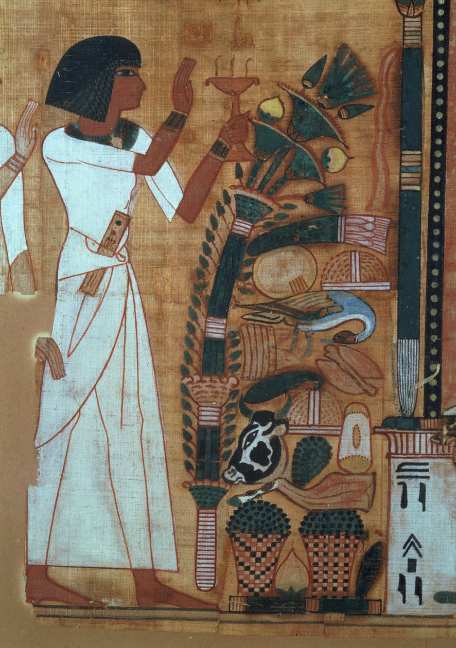 The Fumigation of Osiris, sivu Neb-Quedin kuolleiden kirjasta, egyptiläinen, uusi kuningaskunta (papyrus) tekijältä Egyptian 19th Dynasty