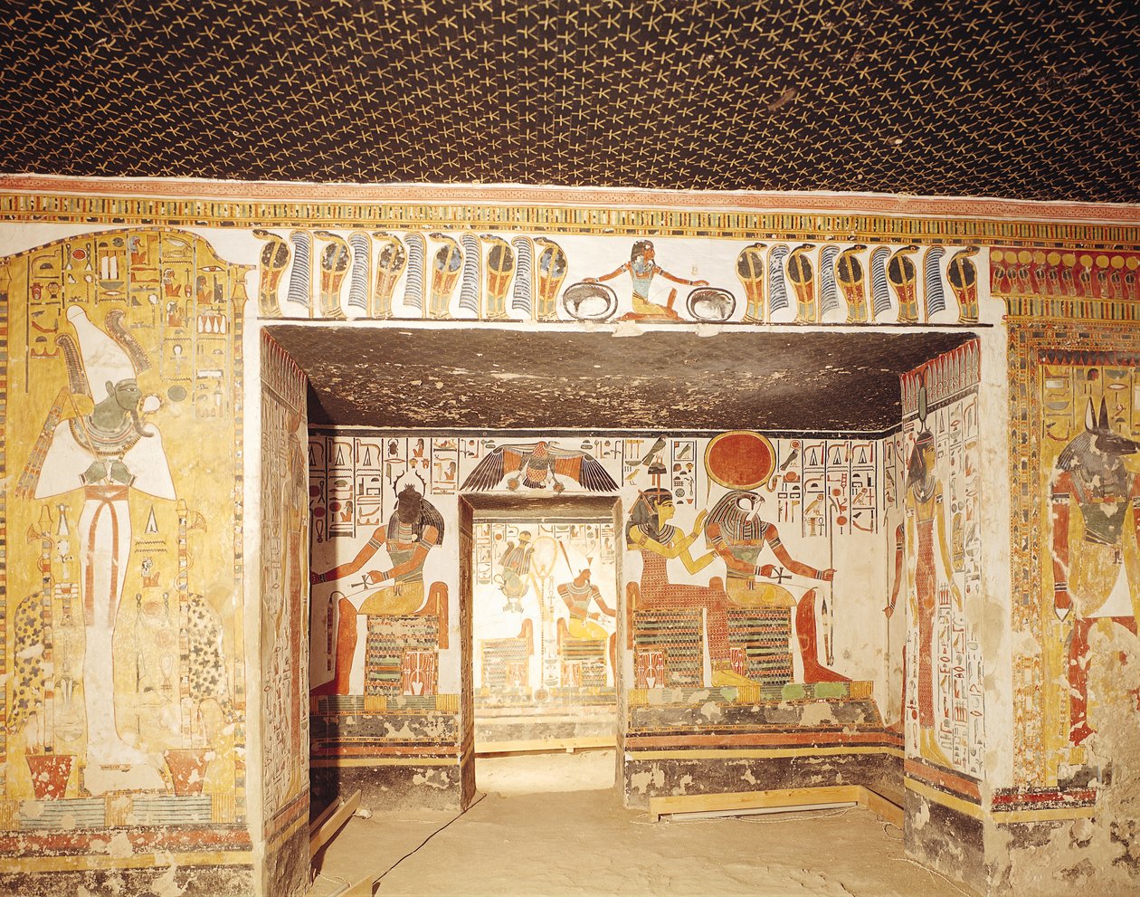 Kaksi huonetta Nefertarin haudasta tekijältä Egyptian 19th Dynasty