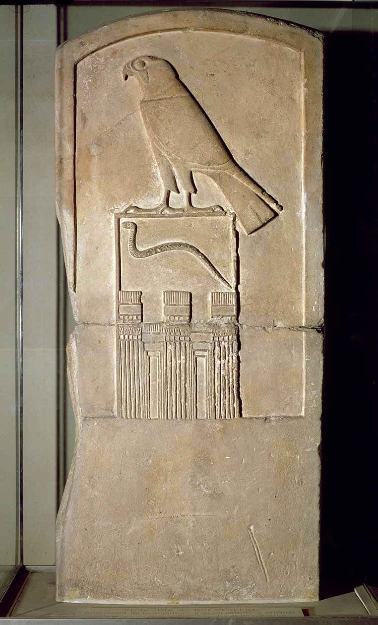 Käärmekuningas stela, noin 3000 eKr. (kalkkikivi) (katso myös 391195) tekijältä Egyptian 1st Dynasty