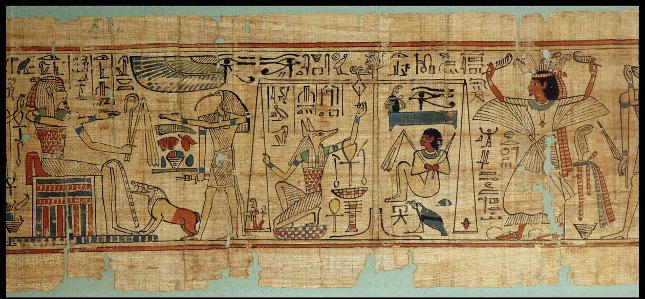 Yksityiskohta Nespakashutyn papyruksesta, Uudesta kuningaskunnasta (papyrus) tekijältä Egyptian 21st Dynasty