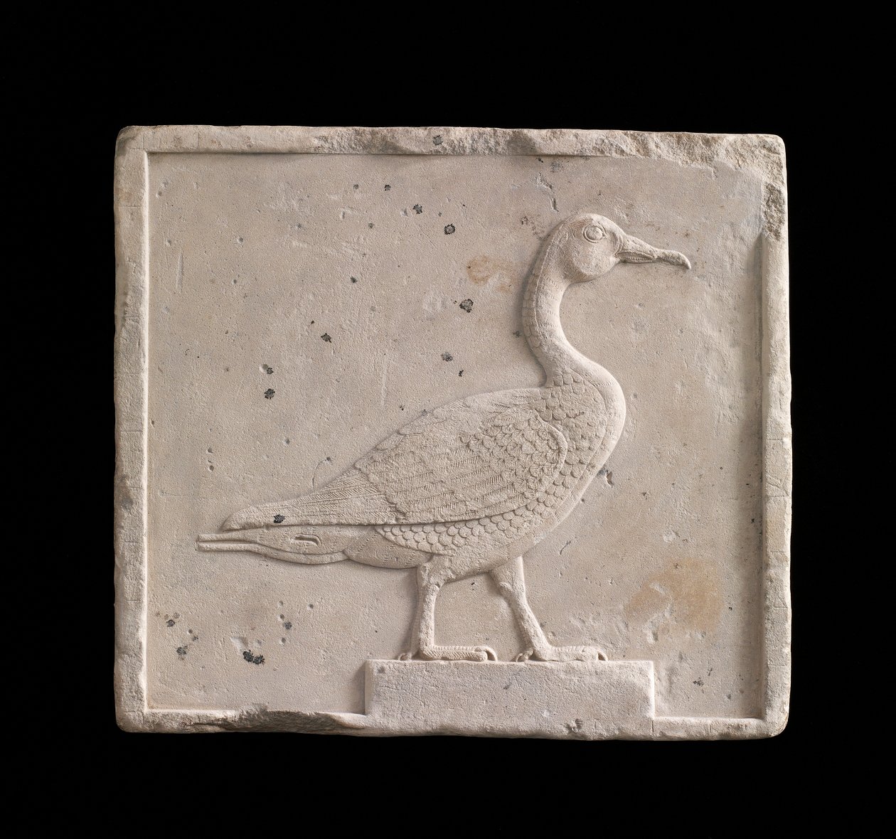 Muistolaatta, joka kuvaa hanhia, 26. dynastian tai saitien kausi, 664-525 eKr. tai myöhempi kalkkikive tekijältä Egyptian 26th Dynasty