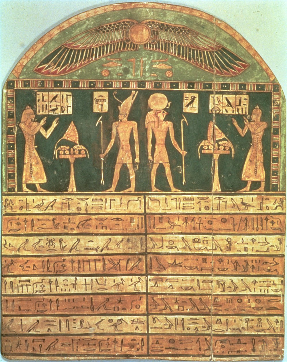 Stele of Horsiese, myöhäinen aika (maalattu puu) tekijältä Egyptian 26th Dynasty
