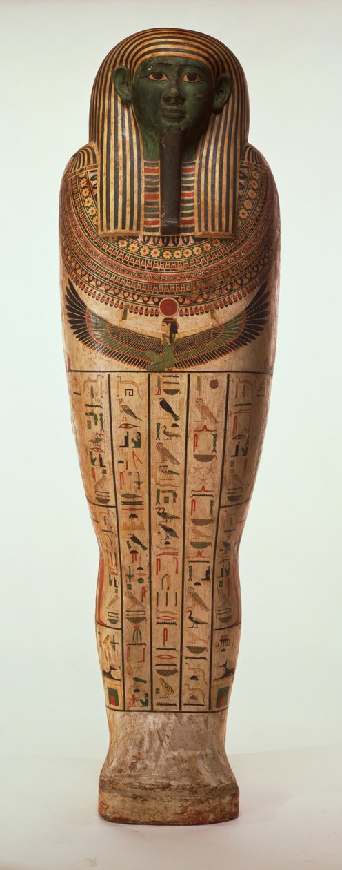 Psamtik I:n sarkofagi (664-610 eKr.) Late period (maalattua puuta) (katso lisätietoja 95060-64) tekijältä Egyptian 26th Dynasty