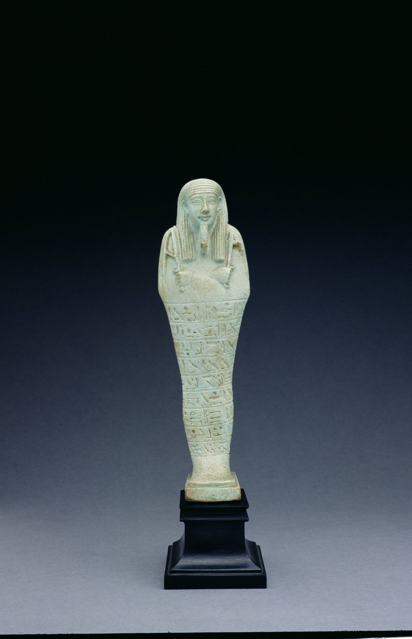 Bastetirdiksestä syntyneen Imhotepin shabti-hahmo, myöhäinen kausi (vaaleanvihreä egyptiläinen fajanssi) tekijältä Egyptian 30th Dynasty