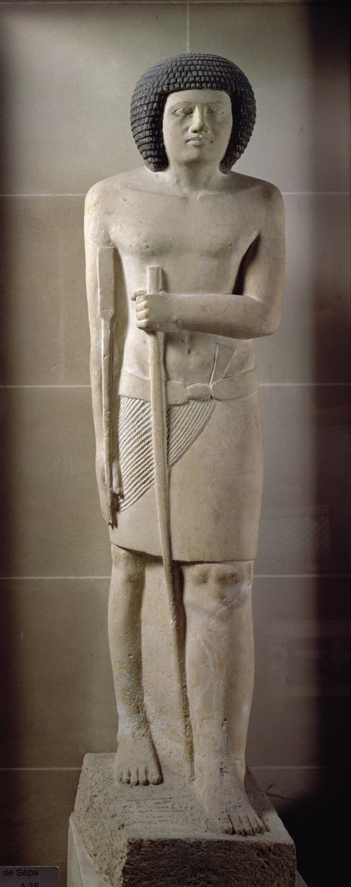 Sepan patsas, Vanha kuningaskunta (maalattu kalkkikivi) tekijältä Egyptian 3rd Dynasty