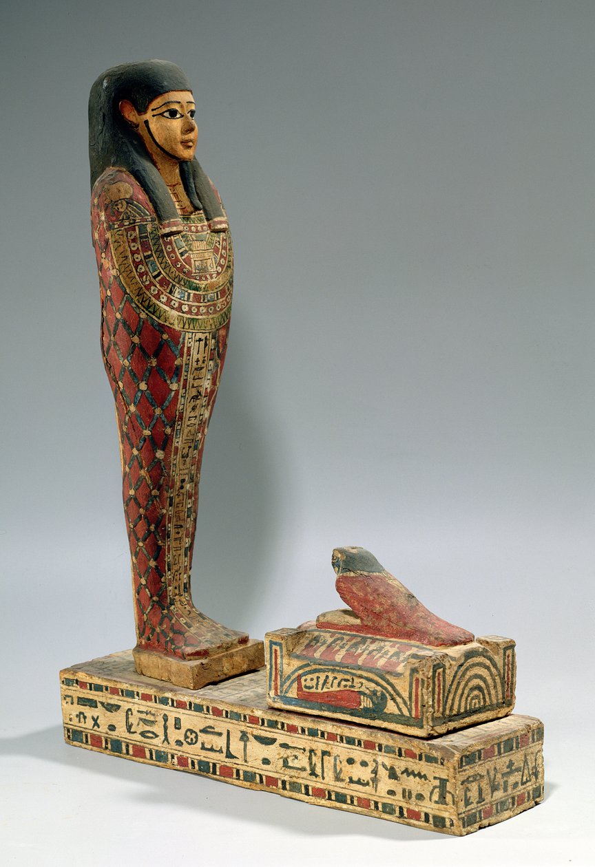 Iahmesin Osiriksen patsas (maalattu puu) tekijältä Egyptian Ptolemaic Period
