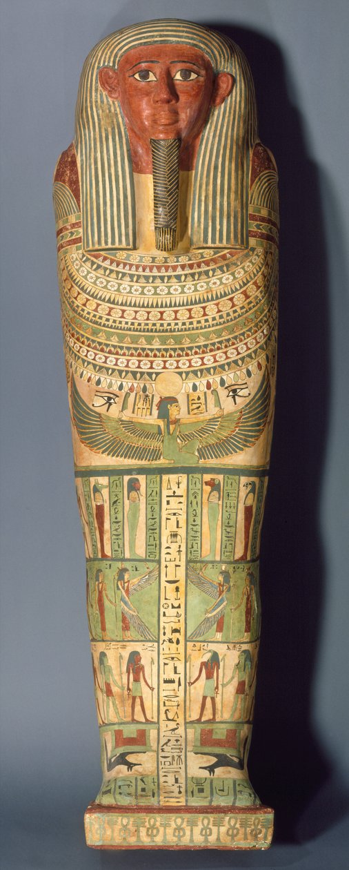 Amunredin arkku, 25.-26. dynastia, n. 715-525 eKr. (puu gessolla ja maalilla) tekijältä Egyptian