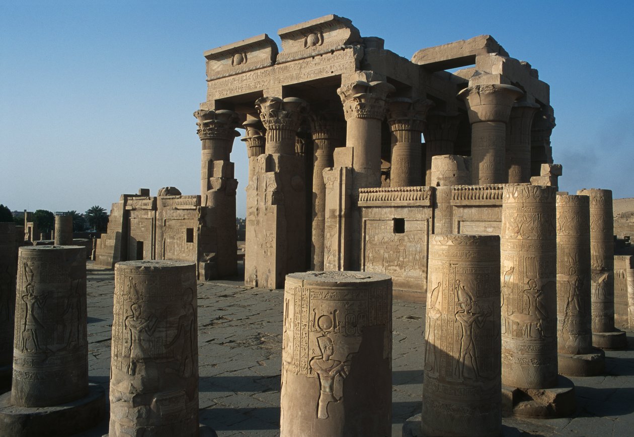 Näkymä Rooman ja Ptolemaioksen Sobekin ja Haroerisin kaksoistemppelille Niilillä tekijältä Egyptian