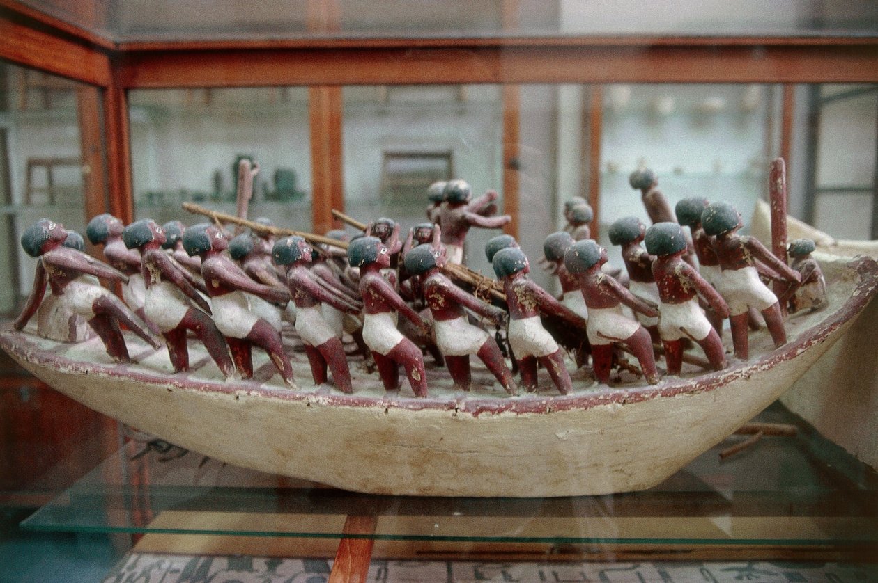 Pienoismalli veneestä Meketren haudasta, Deir el-Baharista, Egyptistä, Egyptin sivilisaatiosta, Keski-Britanniasta, XI-dynastiasta tekijältä Egyptian 11th Dynasty