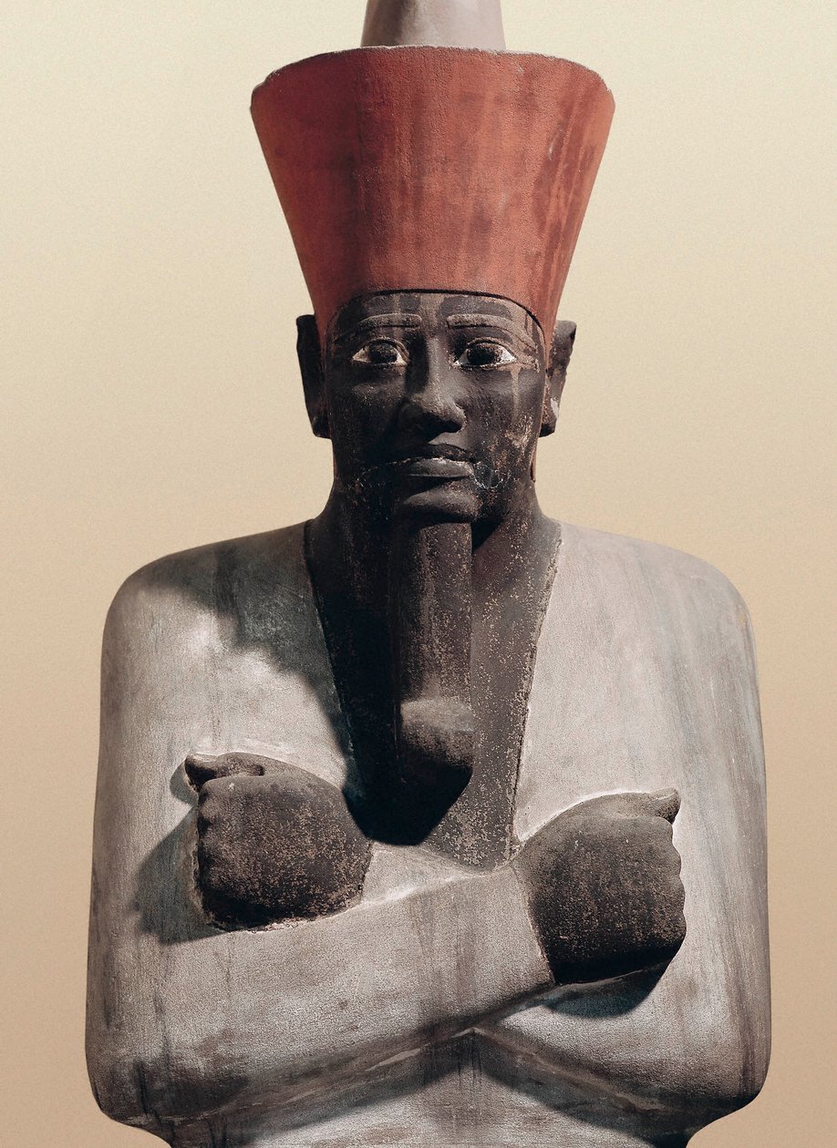 Mentuhotep II:n patsas (maalattu hiekkakivi) tekijältä Egyptian 11th Dynasty