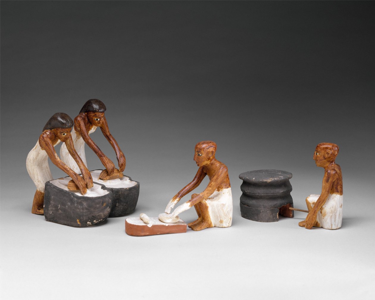 Leipureita ja panimoita Meketren haudasta, noin 1981-1975 eaa. (puu, gesso, maali, pellava) tekijältä Egyptian 12th Dynasty
