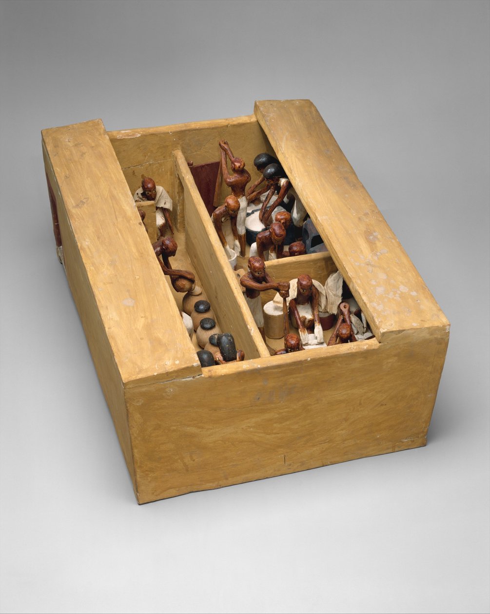 Leipomon ja panimon malli Meketren haudasta, noin 1981-1975 eKr. (puu, gesso, maali, pellava) tekijältä Egyptian 12th Dynasty