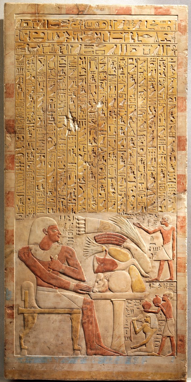 Stela of the Steward Mentuwoser, noin 1944 eKr. (maalattu kalkkikivi) tekijältä Egyptian 12th Dynasty