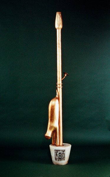 Anubis-tunnus, Tutankhamonin haudasta, Uudesta kuningaskunnasta (kullattu ja gessoitu puu alabasteripohjalla) tekijältä Egyptian 18th Dynasty